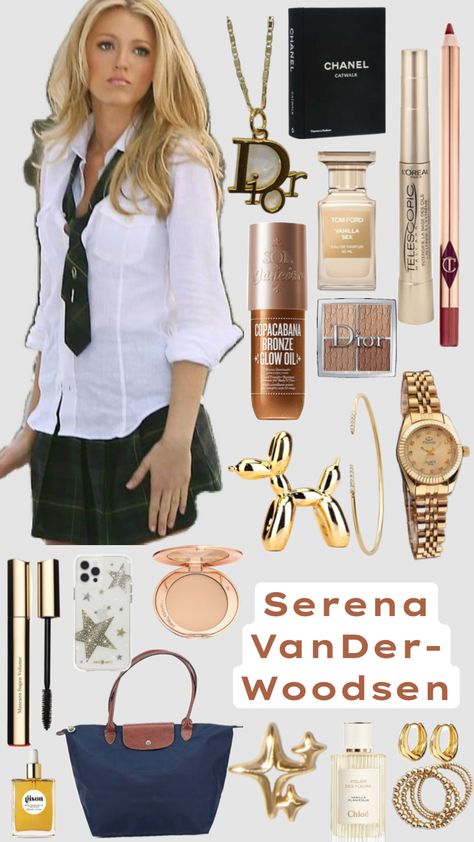 #gossipgirls #serenavandewoodsen #goldenaesthetic #stargirl Serena Van Der Woodsen Outfit, Serena Van Der Woodsen Style, Serena Vanderwoodsen, Serena Van Der, Serena Van, Serena Van Der Woodsen, Gossip Girl Fashion, Chuck Bass, Gold Aesthetic