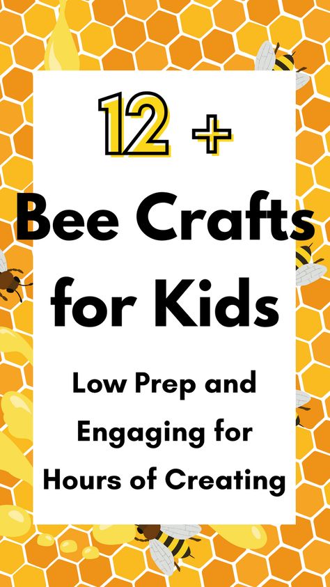 Easy Bee Crafts for Kids (Not Just For Preschoolers!) Looking for craft ideas for your kids to make this spring and summer? These bee crafts are fun for kids of all ages. Low Prep and Minimal Supplies! Bee Theme For Preschoolers, Bee Craft For Preschoolers, Make A Bee Craft, Honey Bee Preschool Activities, Easy Bee Crafts For Kids, Honey Bee Craft Preschool, Honeybee Crafts For Kids, Bee Projects For Preschool, Honey Crafts For Kids