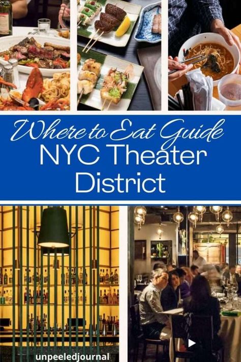 Here's the definitive travel food guide to where to eat in the NYC Theater District: Best restaurants, snacks, wine bars, and more. Plus: Rockefeller Center. via @unpeeledjournal Best Nyc Restaurants 2023, Best Chinese Restaurant In Nyc, Where To Eat In Midtown Nyc, Where To Eat Before A Broadway Show, Best Restaurants Near Broadway Nyc, Theater District Nyc, Nyc Theater District Restaurants, Restaurants Near Broadway Nyc, Best Italian Restaurants In Nyc