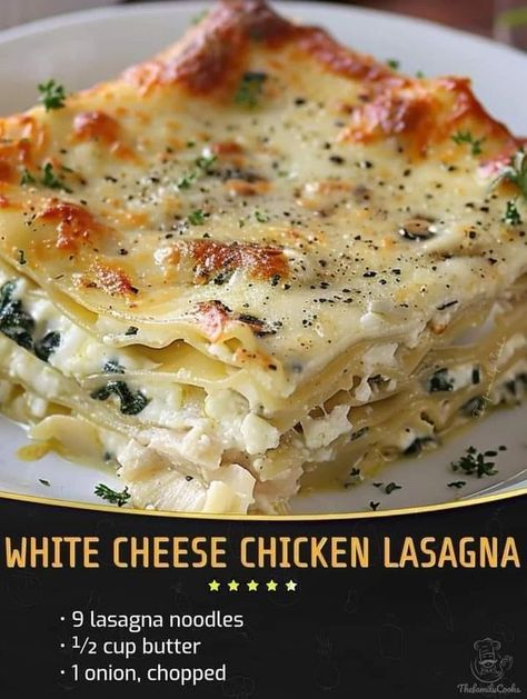 chef gordon ramsay 🍰🍖🥞🍳 | White Cheese Chicken Lasagna | Facebook Chicken Lasagna Recipe, Lasagna Ingredients, Lasagna Noodles, Chef Gordon, Chef Gordon Ramsay, Ravioli Recipe, Chicken Lasagna, Cheese Chicken, White Cheese