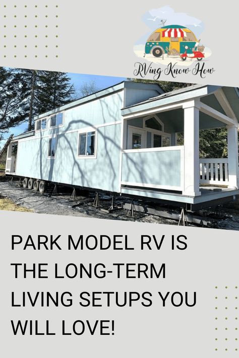 Discover the world of park model RVs! RVing Know How's article provides insights into the features, benefits, and considerations of these unique recreational vehicles. Find out if a park model RV is the right choice for your next adventure. Embrace cozy and convenient living on the road! 🏡🚐🌟 #ParkModelRV Rv Park Model Homes, Rv Park Design Plans, Rv Covered Parking, Park Model Trailer, Park Model Rv, Rv Cover, Park Model Homes, Rv Parks And Campgrounds, Rv Homes