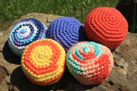 Hacky Sack- Free Pattern Hacky Sack Crochet Pattern, Crochet Hacky Sack Pattern Free, Crochet Hacky Sack Pattern, Crochet Hacky Sack, Hacky Sack, Junior High, Diy Crochet, Cat Toys, Crochet Toys