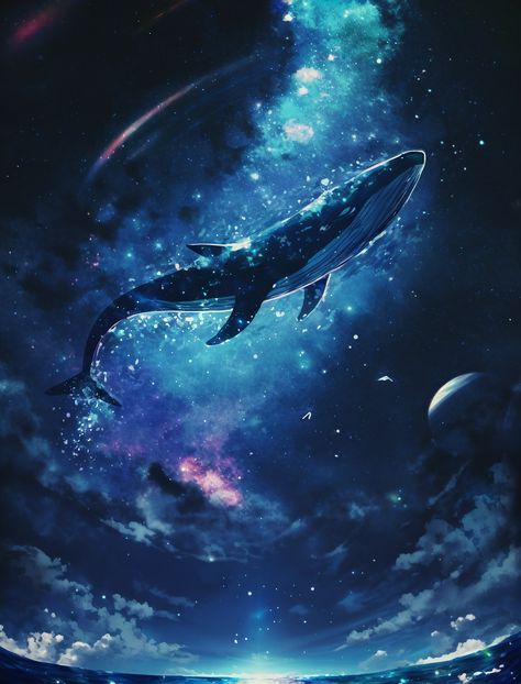 Artist: M.style @M_style052 AI-generated Illustration whale #wallpaper #illustration #background #whale AIイラスト nijijourneyV5 ファンタジー Space Whale Wallpaper, Whale In The Sky, Fantasy Whale, Celestial Whale, Galaxy Whale, Illustration Whale, Cosmic Whale, Whale Wallpaper, Space Whale