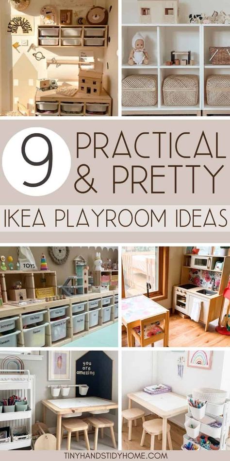 9 IKEA Playroom Ideas for Kids: Brilliant Design Ideas and Storage Solutions Big Truck Storage Kids Rooms, Trofast Ikea Kids, Toy Storage Ideas For Living Room, Ikea Trofast Playroom, Ikea Playroom Ideas, Ikea Playroom Storage, Trofast Playroom, Ikea Toddler Room, Ikea Kallax Storage