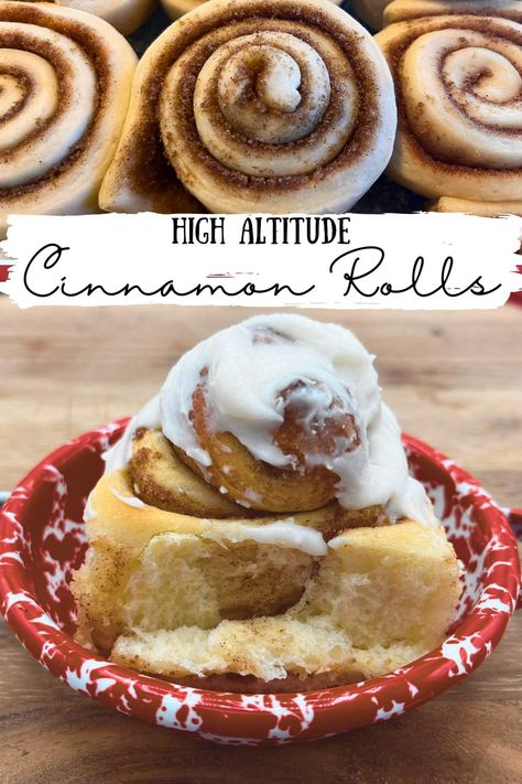 Best High Altitude Cinnamon Rolls - Overnight Option - Wild Flour Recipes Frosting Cinnamon Rolls, Make Ahead Cinnamon Rolls, Cinnamon Rolls With Icing, Dairy Free Cinnamon Rolls, Rolls Baking, Fluffiest Cinnamon Rolls, Gooey Cinnamon Rolls, Quick Cinnamon Rolls, Cinnabon Cinnamon Rolls