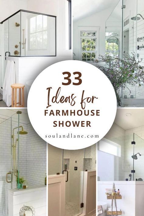 Immerse yourself in the comfort of country living with our creative farmhouse shower ideas. Explore a variety of designs and features that blend rustic charm with modern convenience. These inspirations ensure your shower becomes a tranquil retreat, reflecting the timeless appeal of farmhouse style while providing a rejuvenating experience for your daily routine. Farmhouse Small Shower Ideas, Farmhouse Shower Stall Ideas, Farmhouse Bathroom Glass Shower Door, Master Bath Remodel Modern Farmhouse, Farmhouse Master Bath Shower Ideas, Farmhouse Bathroom Showers, Farm Style Bathroom Ideas, Modern Farmhouse Shower Ideas, Modern Farmhouse Shower Tile