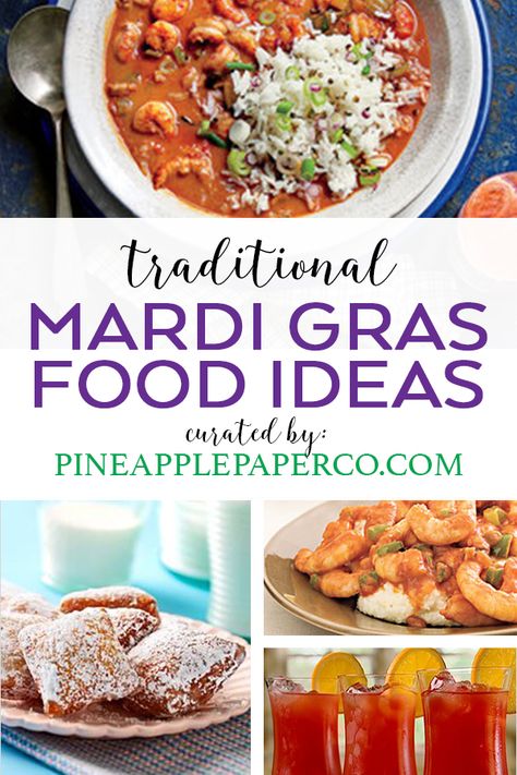 Mardi Gras Party Food Appetizers, Mardi Gras Food Ideas, Mardi Gras Recipes Easy, Mardi Gras Dinner Party, Mardi Gras Party Food, Mardi Gras Recipes, Mardi Gras Dinner, Grad Dinner, Mardi Grad