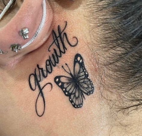 Neck Tattoos For Women Unique, Datum Tattoo, Rosen Tattoo Frau, Behind Ear Tattoos, Behind The Ear Tattoo, Girl Neck Tattoos, Hand Tattoos For Girls, Cute Hand Tattoos, Pretty Hand Tattoos