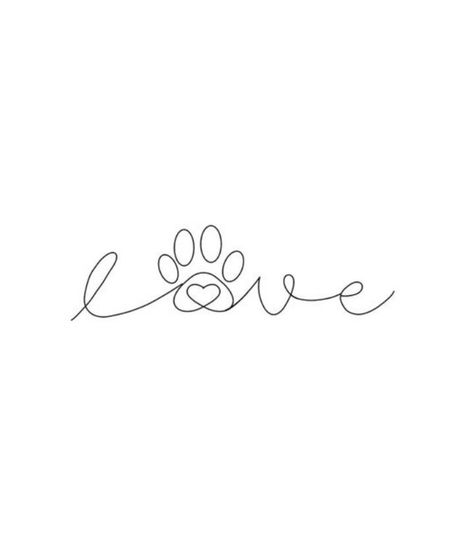 Dog Love Tattoo Ideas, Dog Small Tattoo, Lost Pet Tattoo, Tattoo Pet, Pet Memorial Tattoo, Small Dog Tattoos, Pawprint Tattoo, Dog Paw Tattoo, Tattoo Schrift