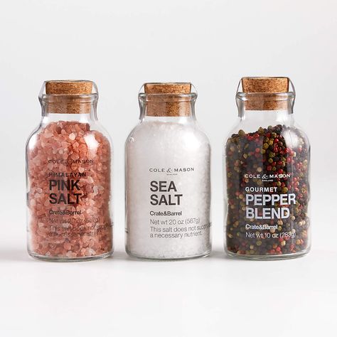 Cole and Mason Himalayan Salt + Reviews | Crate & Barrel Pepper Packaging, Salt Packaging, Deli Shop, Spices Packaging, Gourmet Salt, Seasoning Bottle, Salt Grinder, Salt And Pepper Mills, Baking Dishes