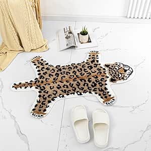 ZSCYD-yingda1992 Leopard Shaped Rug Animals Bath Mat Rug Non-Slip Cute Bathroom Door Mat for Bathroom Kitchen Bedroom Cartoon Shower Rug for Bathroom Tub Soft Bathtub Mat Home Decor Brown Cartoon Cheetah, Leopard Bathroom, Fun Bath Mats, Animal Print Bathroom, Bedroom Cartoon, Home Decor Brown, Bathroom Cartoon, Rug For Bathroom, Cute Bathroom