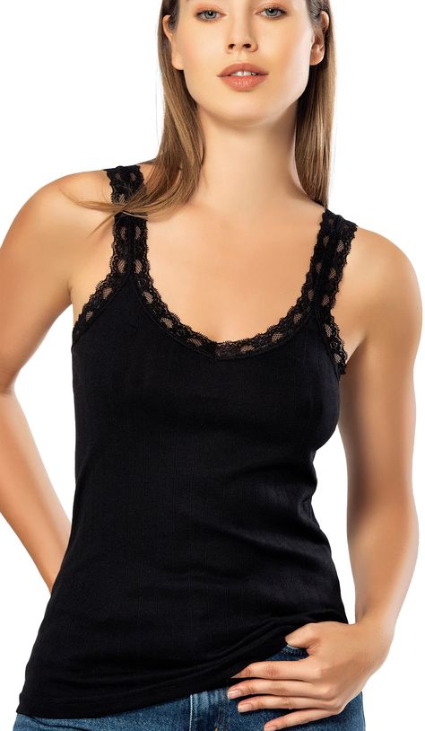 PRICES MAY VARY. You will love these pretty cami tanks. As one of our customer wrote; "these soft cotton camisoles are wonderful, and hard to find." These camis are 100% cotton. They are lightweight and soft. "This camisole is very comfortable. At first I was doubtful it was 100% cotton. It was just sooo soft, but I washed it, and it did shrink. It didn't shrink much, but the shrinkage was noticeable. So, yes, it's cotton. It is also of good quality. I would definitely but this again." Our tank White Crop Tank, White Crop Top Tank, Navy Blue Tank Top, Cotton Camisole, Heavy Sweaters, Lace Straps, Lace Camisole, Tank Top Camisole, Tees For Women