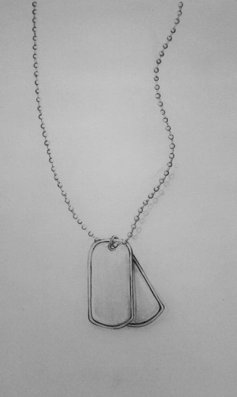 Dog Tags Tattoo For Women, Dog Tag Tattoo, Dog Tags Tattoo, Army Drawing, Soldier Drawing, Necklace Drawing, Army Tattoos, Necklace Tattoo, Flower Tattoo Drawings