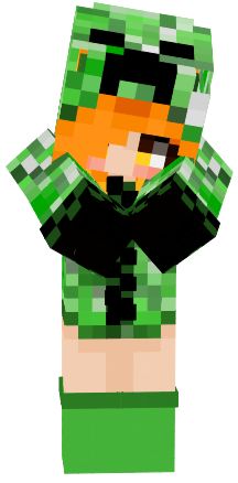 Cute Creeper Girl Cupa | Nova Skin Minecraft Skins Creeper, Oak Logs, Nova Skin Gallery, Horse Armor, Nova Skin, Oak Planks, Blue Dye, Minecraft Art, Pumpkin Faces