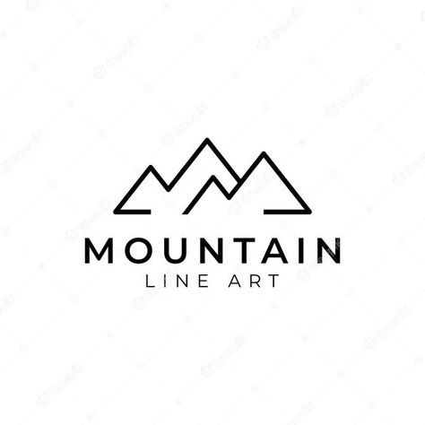 Premium Vector | Simple modern outline mountain adventure logo design Nature Fonts, Logo Fotografia, Resort Logo Design, Logo Montagne, Adventure Logo Design, Nature Font, Peak Logo, Nature Resort, Nature Logo Design