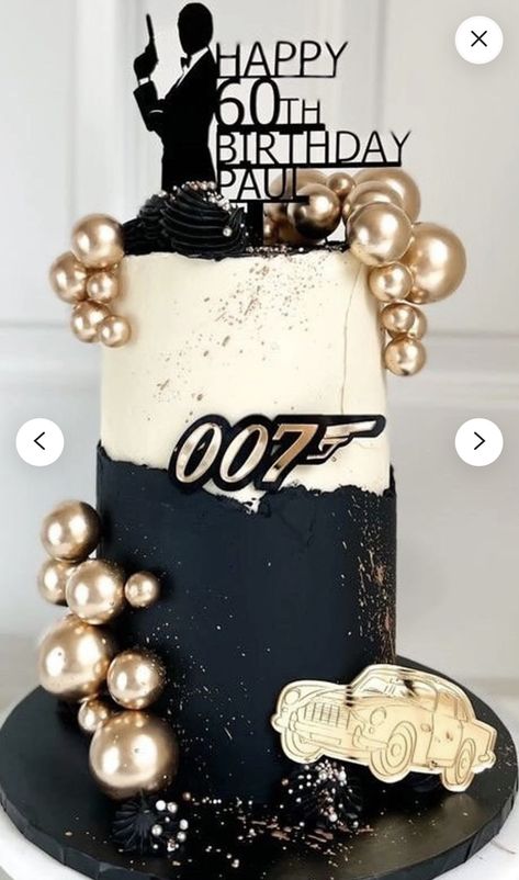 James Bond Cake, James Bond Party, James Bond Theme, Fathers Day Cake, 40th Birthday Cakes, Happy 60th Birthday, 50th Party, New Cake, Fashion Cakes