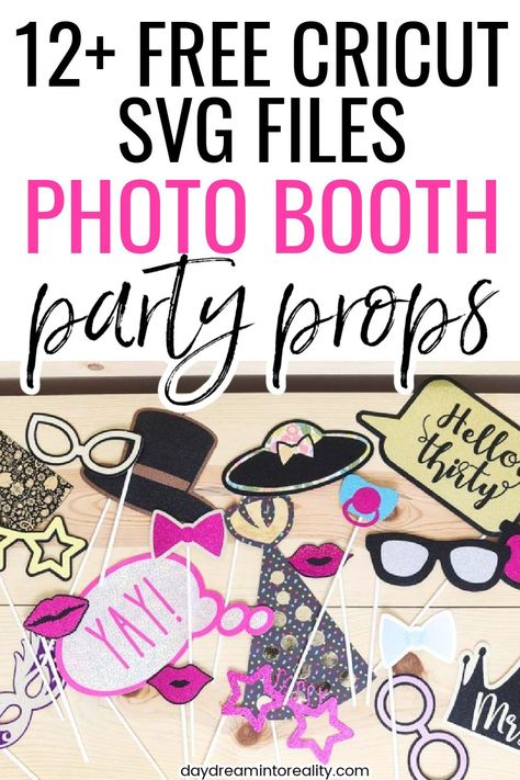 In today’s tutorial, I am going to teach you how to make beautiful party photo booths Props with your Cricut Maker or Explorer. I will provide you with free SVG files so you can make stunning photo booth props for any occasion you can think of; birthday parties, wedding, baby shower, gender reveal, etc #Cricut #CricutMaker #CricutExplorer #PhotoBoothProps #Props 30th Birthday Photo Booth Ideas, 50th Birthday Photo Booth Props, Bachelorette Photo Booth Props, Diy Photo Booth Frame How To Make, Wedding Photo Booth Prop Ideas, Photo Booth Props Free Printables Birthday, Wedding Photo Booth Props Free Printables, Photobooth Props Printable Birthday, Cricut Photo Booth Props