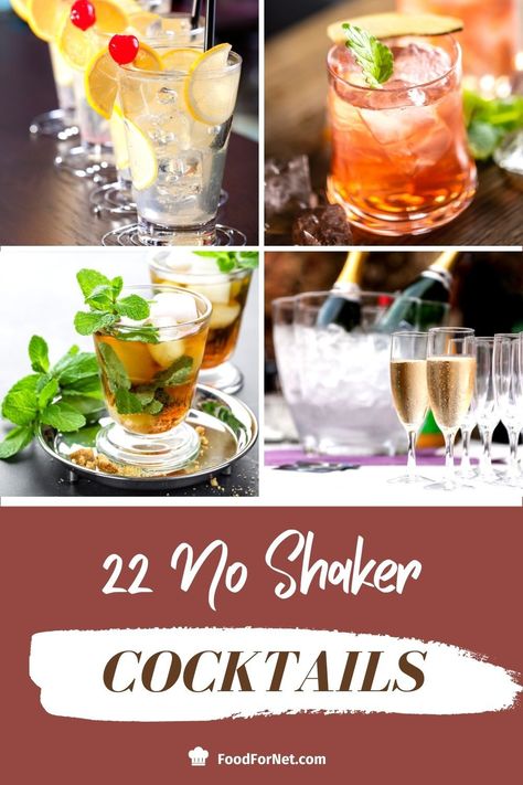 No shaker? No problem! Here are 22 no shaker cocktails that you can enjoy anytime and anywhere. Check out our list now and take a pick to get you started. #spirits #cocktails #drinks #liquor #noshakercocktails Drinks Liquor, Orange Juice Cocktails, Harvey Wallbanger, Easy Mixed Drinks, Hot Cocktails, Peach Puree, Unique Cocktails, Champagne Cocktail, Angostura Bitters