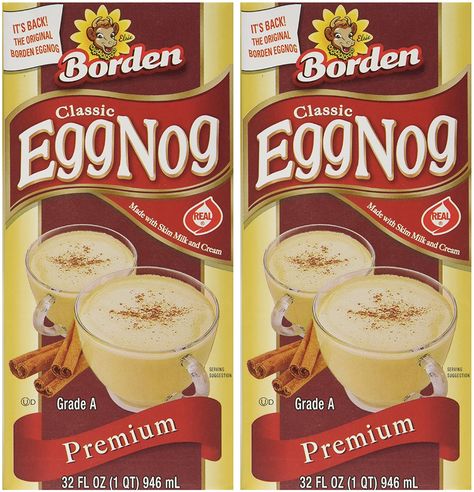 Borden Egg Nog 946 ml (Pack of 2) : Amazon.co.uk: Grocery Borden Eggnog Recipe, Eggnog Biscotti Recipe, Dairy Free Egg Nog, Classic Eggnog, Vegan Eggnog, Christmas Eggnog, Eggnog Cheesecake, Egg Benedict, Egg Packaging