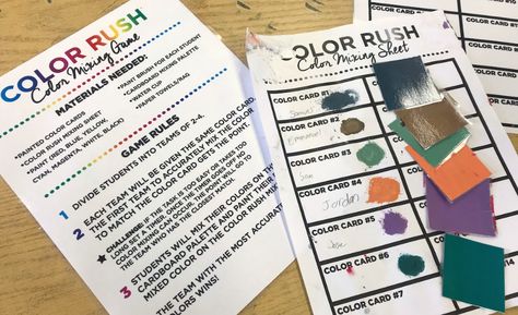 The Best Color Mixing Game to Play With Your Students - The Art of Education University What Is Creativity, Brain Drawing, Divergent Thinking, Game To Play, Art Games, Match Game, Color Rush, Drawing Activities, Middle Schoolers