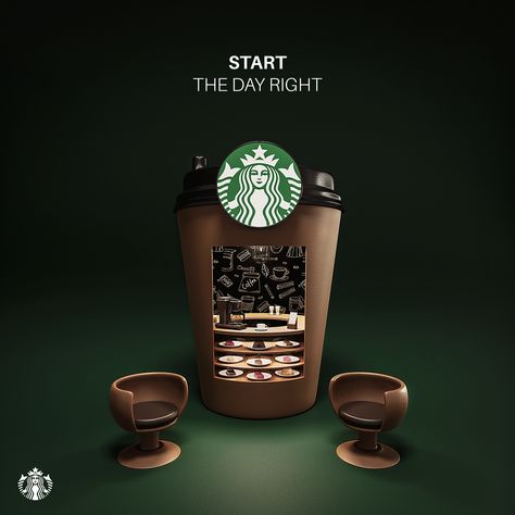 3d Starbucks Partition Starbucks Logo, Blender 3d, Graphic Design Art, Art Direction, Adobe Photoshop, Design Art, Presentation, Cafe, Photoshop