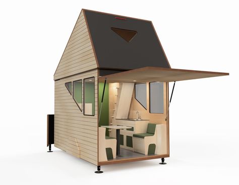 Micro Cabin, Diy Camper Trailer, Two Storey House, Micro House, Sleeping Loft, Pop Up Camper, Diy Camper, Tiny Houses For Sale, Two Story Homes