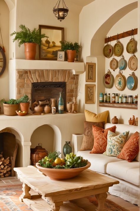 35 Mediterranean Living Rooms – The Crafty Hacks Vintage Mediterranean Decor, Cozy Mediterranean Living Room, Mediterranean Homes Decoration, Bohemian Mediterranean Decor, Spanish Cottage Living Room, Spanish Farmhouse Living Room, Spanish Style Decor Living Room, Mediterranean Revival Interior Design, Spanish Style Homes Interior Living Rooms