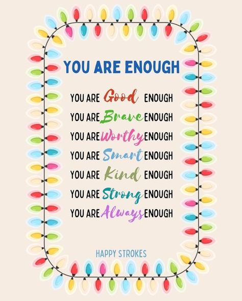 December Love, Therapy Inspiration, Happiness Mindset, Facebook Quotes, You Are Smart, You Are Worthy, You Are Enough, You Are Strong, Mental Health Matters