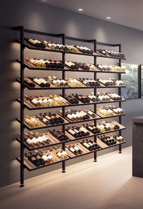 Winery Store Design, Mediterranean Wine Cellar, Wine Store Design Shop Interiors, Wine Display Ideas, Large Rock Garden Landscaping, Wine Shop Design, Large Rock Garden, Home Wine Rack, Wine Collection Display