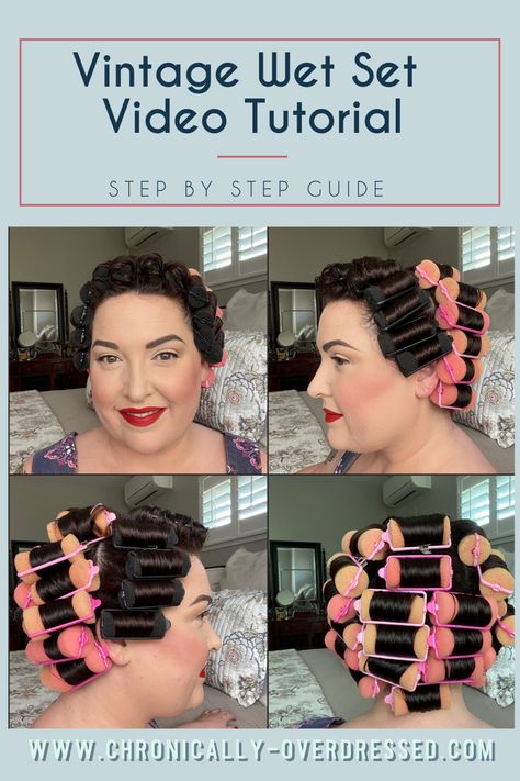 Vintage Wet Set Patterns, 1950s Curler Patterns, 1950s Roller Set Pattern, 1950s Hair Roller Pattern, Roller Pattern Hair Vintage, Curler Pattern Short Hair, 50s Roller Set, Vintage Curl Pattern Roller Set, Wet Set Curls Vintage Hairstyles