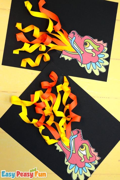 Fire Breathing Chinese Dragon Craft - Easy Peasy and Fun China Preschool Theme, Fire Breathing Dragon Craft, Chinese Crafts For Preschoolers, Chinese Dragon Craft Preschool, Dragon Craft Preschool, Easy Dragon Crafts For Kids, Dragon Art And Craft, Asian Pacific Heritage Month Crafts, Asian Crafts For Kids