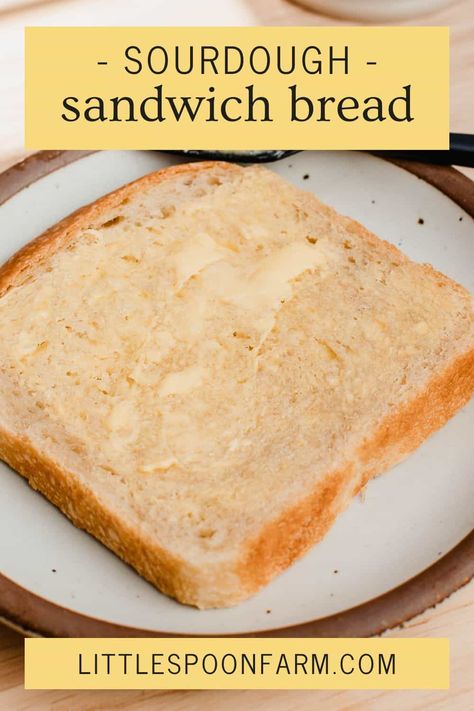 This soft sourdough sandwich bread is made with all-purpose flour, olive oil, honey, and sourdough starter in a stand mixer. It has a light fluffy texture with a tight crumb perfect for sandwiches and toast. Soft Sourdough Sandwich Bread, Sourdough Sandwich Bread Recipe, Sourdough Sandwich Bread, Easy Sourdough Bread Recipe, Sandwich Bread Recipe, Recipe Using Sourdough Starter, Overnight Recipes, Sourdough Loaf, Sourdough Bread Sandwiches