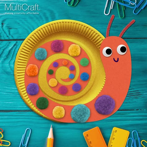 What do you call a snail on a ship? A snailor! 🐌 #MultiCraft #MakingCreativityAffordable #Crafty #KraftyKids Snail Paper Craft, Snail Crafts For Kids, Snail Diy, Bugs Activities, Snail Craft, Paper Plate Craft, Paper Plate Crafts For Kids, Pinterest Diy Crafts, Preschool Art Activities