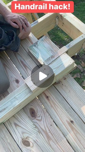 The Healthy Handyman on Instagram: "#handrails #decking #woodworking #woodworker #woodwork #outdoor #hack #diy #diyprojects #diyideas" Hand Rail Ideas Outdoor Wood, Diy Deck Furniture Ideas, Handrail Ideas Outdoor, Deck Hand Railing Ideas, Decking Handrail Ideas, Wood Deck Railing Ideas Diy, Woodworking Hacks Tips, Hand Rail Ideas Outdoor, Hand Rails For Stairs Outdoor