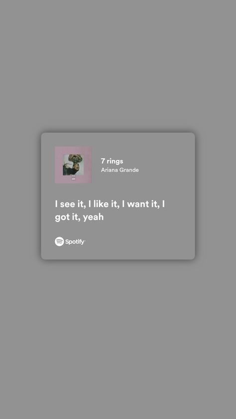 Ariana Grande 7 Rings Lyrics, Ariana Songs Lyrics, Ariana Grande Songs Spotify, Spotify Lyrics Ariana Grande, Ariana Grande Songs Wallpaper, Jiya Core, Manifesting Songs, Manifestation Songs, Rich Girl Song