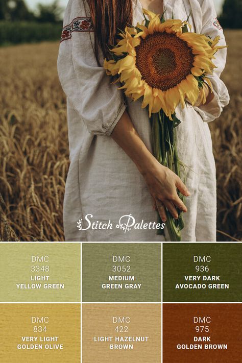 Olive Green Mustard Yellow Color Palettes, Olive Yellow Color Palette, Olive Green Yellow Color Palette, Green Yellow Brown Color Palette, Mustard And Green Bedroom, Muted Yellow Color Palette, Golden Yellow Color Palette, Olive Green Color Combinations, Sunflower Color Palette