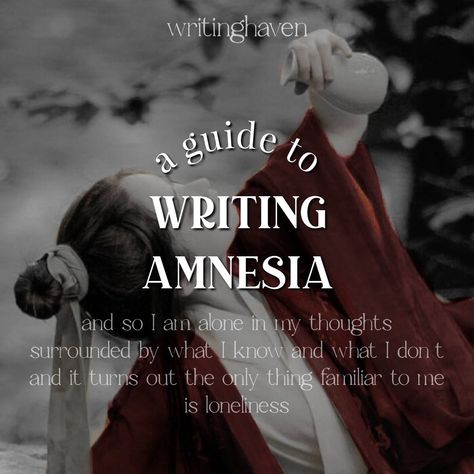 How To Write Amnesia, Writing Amnesia, Amnesia Writing Prompt, Amnesia Trope, Amnesia Aesthetic, Recurring Dreams, Posts On Instagram, Writing Characters, Writing Stuff