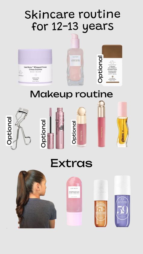 Skincare routine for 12-13 years!�🐰🪩💐🫶🏼#skincare #preppy #12years #13years Middle School Makeup, 13 Year Girl, Skincare Preppy, School Organisation, Ideas De Maquillaje Natural, Daily Makeup Routine, Makeup Help, Skincare Organization, School Makeup