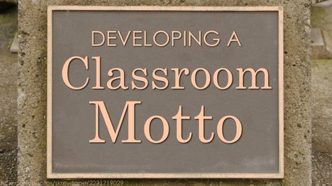 A video explaining how to create a Classroom Motto using inductive thinking. Classroom Motto, Class Motto, Short Mottos, Inspirational Mottos, Class Quotes, Mottos To Live By, Classroom Behavior, Gifted Education, New Class