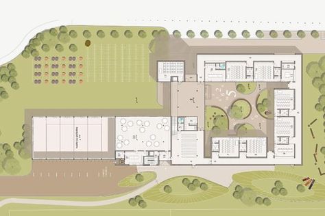 EDUCATIONAL COURTYARD - Picture gallery Courtyard School, School Courtyard, Courtyard Landscaping, Courtyard Design, School Plan, School Yard, School Building, Landscape Drawings, School Architecture