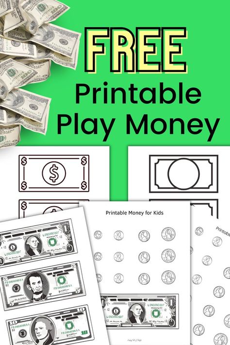 free printable play money Money Crafts For Preschoolers, Kindergarten Money Activities, Classroom Cash, Fake Money Printable, Play Money Template, Money Kindergarten, Classroom Money, Printable Play Money, Money Management Books