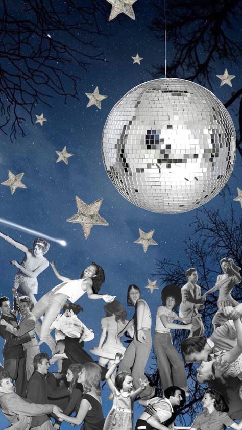 Moon Disco Ball, Disco Ball Collage, Dance Collage, Disco Aesthetic, 90s Dance, Disco Funk, Coffee In The Morning, Graphic Design Brochure, Roller Disco