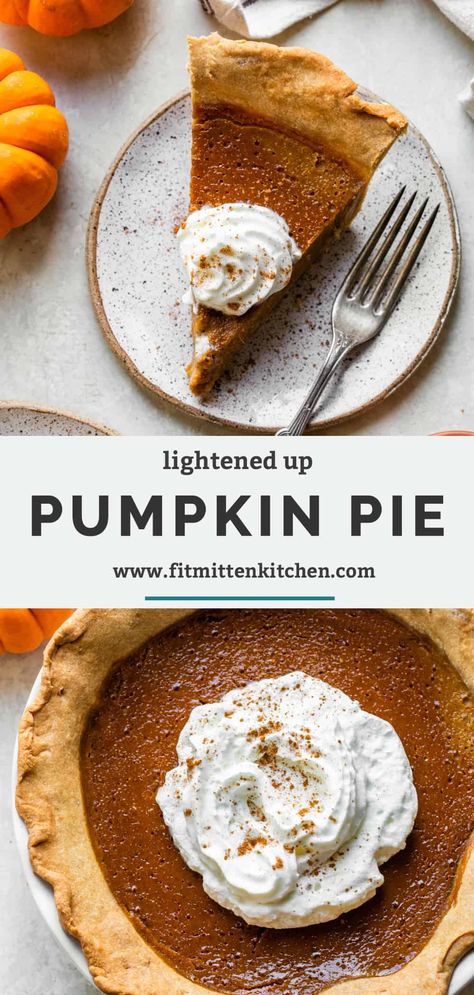 This Healthy Pumpkin Pie is a lightened up version of the classic fall dessert that's sweetened with pure maple syrup. Creamy and homemade with a whole grain crust, it's a sweet treat everyone will love. Serve with dairy-free whipped cream or ice cream. #healthypumpkinpie #thanksgivingdesserts Healthy Pecan Pie Recipe, Healthy Pecan Pie, Classic Fall Desserts, Dairy Free Whipped Cream, Healthy Pumpkin Pie, Healthy Pumpkin Pies, Healthy Thanksgiving Recipes, Easy Thanksgiving Recipes, Healthy Thanksgiving