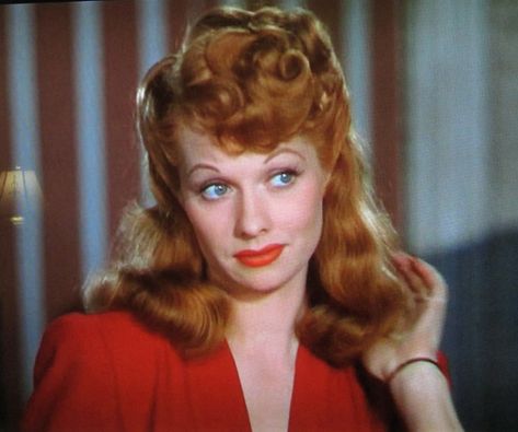 Lucille Ball, the original "Technicolor Tessie' in DuBarry was a Lady (1943) Lucille Ball Desi Arnaz, Desi Arnaz, Old Hollywood Stars, Lucille Ball, I Love Lucy, Hollywood Walk Of Fame, Iconic Women, A Lady, Big Hair