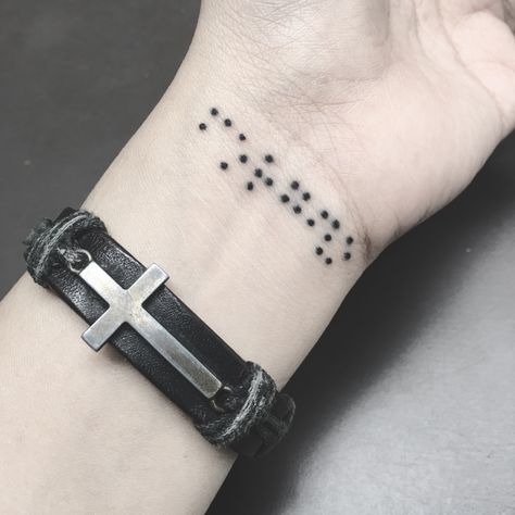 Barcode Tattoo For Women, Braille Art, Braille Tattoo, Braille Alphabet, Barcode Tattoo, Alphabet Code, Tattoo Wrist, Easy Diy Christmas Gifts, Beautiful Tattoo