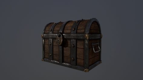 ArtStation - Prop : Treasure Chest, Kim Justine Cangcungco Medieval Chest, Chest Ideas, Deco Marine, Trunks And Chests, Old Chest, Antique Chest, Pirate Treasure, Wood Chest, Wooden Chest