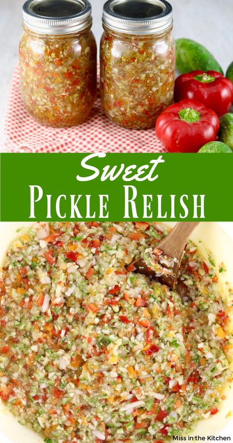 Sweet Relish Recipe, Preserving Produce, Pickles Homemade Easy, Sweet Pickles Homemade, Cucumber Relish Recipes, Pickle Relish Recipe, Sweet Pickle Relish, Easy Canning, Pickle Recipes