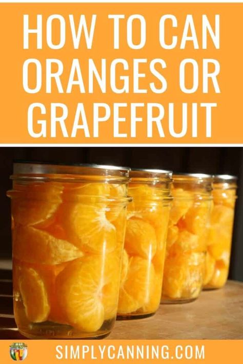 Water Bath Canning Oranges, Canned Oranges Recipes, Canning Oranges, Steam Canning, Canning Fruit Recipes, Homestead Skills, Dehydrated Fruits, Water Bath Canning Recipes, Grapefruit Recipes