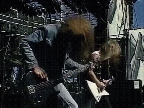 Cliff Burton Headbanging GIF - CliffBurton Headbanging Head - Discover & Share GIFs Long Gif, Cliff Burton, Ride The Lightning, Extreme Metal, Heavy Metal Rock, Power Metal, The Big Lebowski, Rock Posters