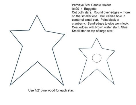 Primitive Star Wood Crafts Summer, Free Primitive Patterns, Star Template Printable, Star Printable, Printable Stencil, Primitive Stars, Primitive Star, Tole Painting Patterns, Primitive Patterns